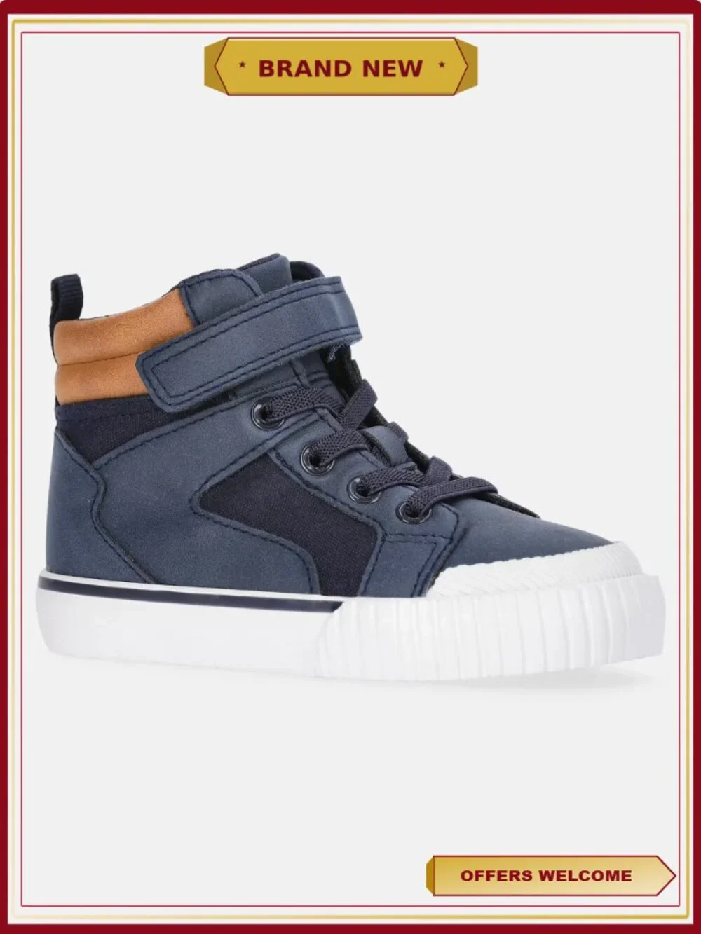Toddler Boys Casual High-Top Canvas Shoes with Bungee Laces